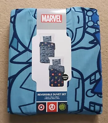 New Pop Marvel Avengers - Blue Reversible Single Duvet Set • £12