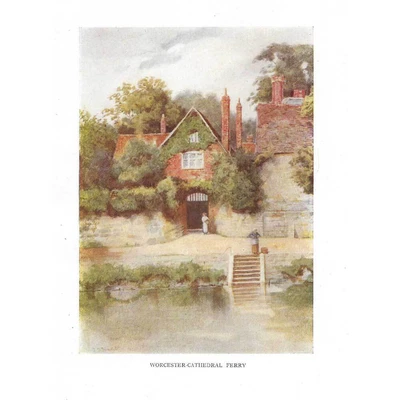 £6.45 • Buy WORCESTER Cathedral Ferry - Antique Print C1916