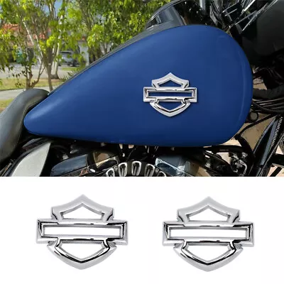 Silver Chrome For Harley CVO Custom Metal Tank Emblems Fuel Gas Badge 3D . • $59.99