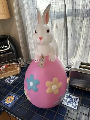 Cracker Barrel Light Up Rabbit On Top Of Egg Blow Mold Easter 2024 • $102.99