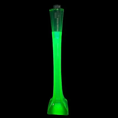 Vintage Vaseline Uranium Glass Vase 42 Cm / 16.5  Height And 3-8 Cm/1-3  Square • $180