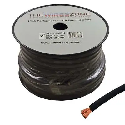 4 Gauge 100 Feet High Performance Flexi Amp Power/Ground Cable 4 AWG Wire Black • $52.70