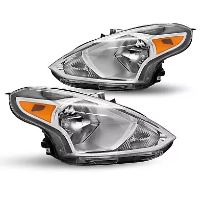 For 2015-2019 Nissan Versa 4DR Halogen Chrome Headlights Assembly Headlamps Pair • $186.99