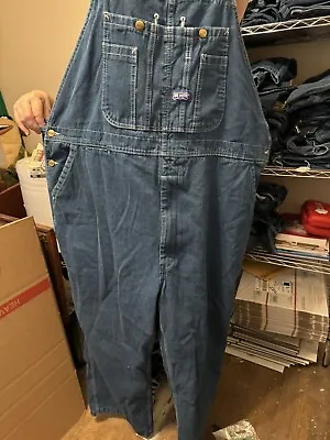 Big Smith Dark Blue Denim Jean Overalls Bibs Workwear Carpenter Farm Men's  • $18