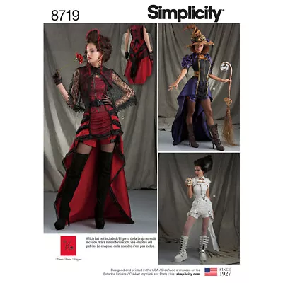 SIMPLICITY 8719 STEAMPUNK COSPLAY COSTUME Sewing Pattern Sizes 6-14 & 14-22 • £13.05