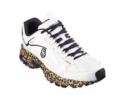 Skechers X Snoop Dogg Stamina Bombay White Sneakers Dr. Bombay Leopard NEW Sz10 • $64.99
