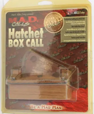 Vintage M.A.D. Calls - Hatchet Box Turkey Call MD-320 Turkey With Chalk NOS • $69.95