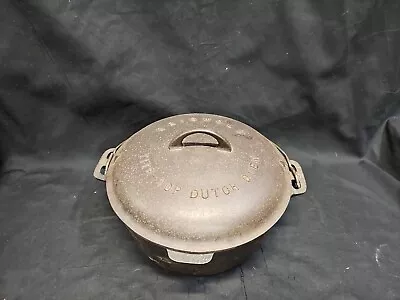 Antique Old Vtg HEAVY Griswold USA Cast Iron No. 9 Tite Top Dutch Oven W/Handle • $225