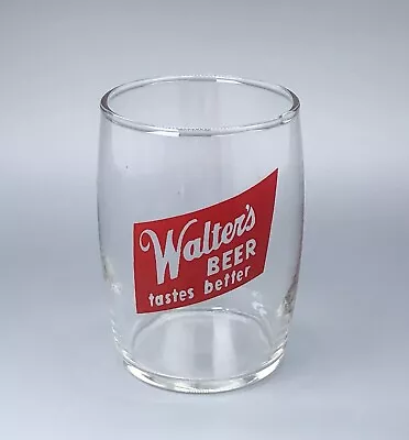 Walters Beer Barrel Glass / Vtg Tavern Barware Advertising / Man Cave Bar Decor • $24.95