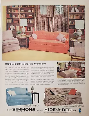 1958 Simmons Hide-A-Bed Beautyrest Mattress Vintage Print Ad • $14.39