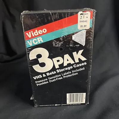 Video Cassette Cases Lot Of 3 Empty Storage Cases For VHS NOS New Sealed • $4.99