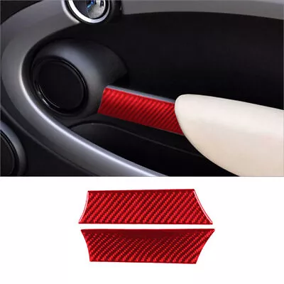 For Mini Cooper 2007-2010 Red Carbon Fiber Car Interior Door Pull Cover Trim 2* • $14.47