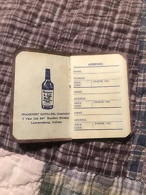 8814 Vintage Address Book Frankfort Distillers UNUSED NEW Old Stock Brown Book • $10