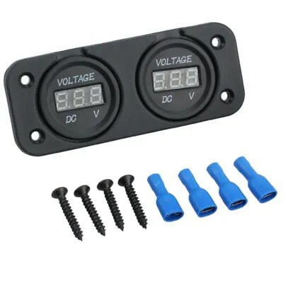 Dual LED Digital Volt Meter Display Boat Voltage Marine Battery Gauge DC 12V 24V • £8.03