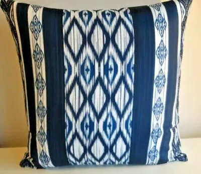 New Cushion Cover Ikat Inca Ethnic Geometric Abstract Blue Pattern Print 45x45cm • £4.99