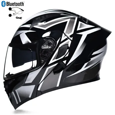 DOT Modular Flip Up Motocycle Helmets Bluetooth Dual Lens ATV FUll FACE Helmet • $115.77