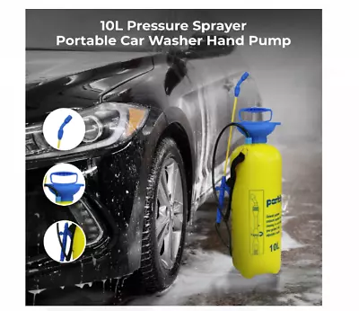 10L Garden Pressure Sprayer Portable Car Washer Hand Pump Chemical Weed Sprayer • £14.99