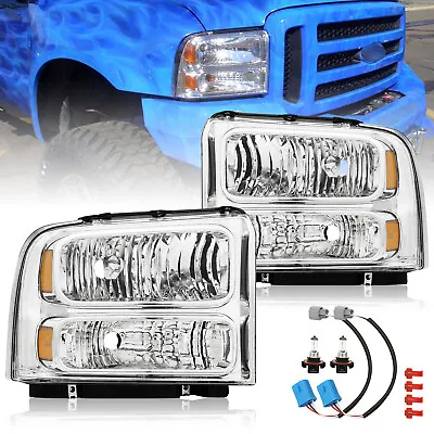 Pair Headlights Conversion Fit For 1999-2004 Ford Super Duty F250 F350 Excursion • $71.09