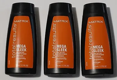 3 X Matrix Mega Sleek Shampoo 1.7 Fl Oz Ea  With Shea Butter Travel Size • $12.85