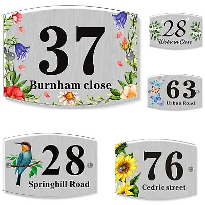 House Sign Personalised Door Number Plaque Door Sign Custom Plaques Name Plate • £8.99