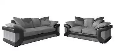 Dino  Sofa Jumbo Cord Suite Set Footstool 3 2 Or Corner  Grey Black Brown • £239