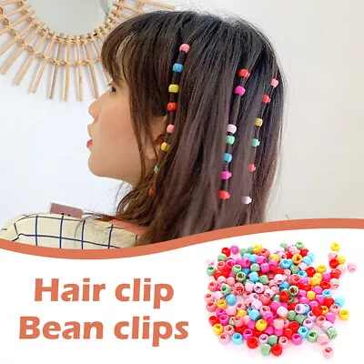 200pcs Headwear Accessories Round Beads Candy Color Mini Hair Claw DIY Craft • £4.73