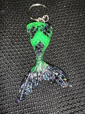 Resin Mermaid Glow In The Dark Keychain Key Holder Multicolored • $10.99