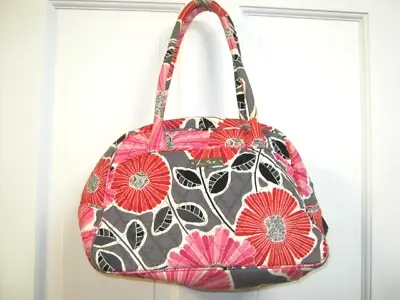 Vera Bradley Handbag Bowler Purse Cherry Cheery Blossoms Satchel 12 X 8 X 6 USED • $14.99