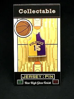 Los Angeles Lakers Metta World Peace Jersey Lapel Pin-SHOWTIME Collectable-PANDA • $12.50