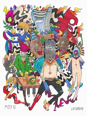 New MSYiii 8.5x10 Signed Drawing Weird Punk Abstract Colorful Street Pop Artwork • $39.99