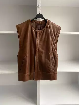 VTG Gianni Versace Brown Leather Vest • $370
