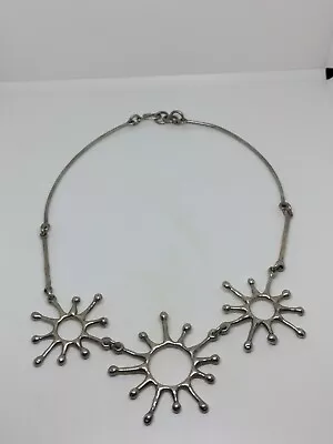 Vintage Sterling Silver 925 Southwestern Sun Necklace 16  • $89.99