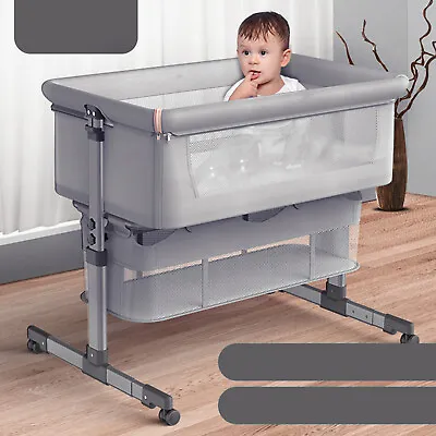 Adjustable Height Baby Bassinet Bedside Sleeper Portable Crib Infant Toddler Bed • $78.85