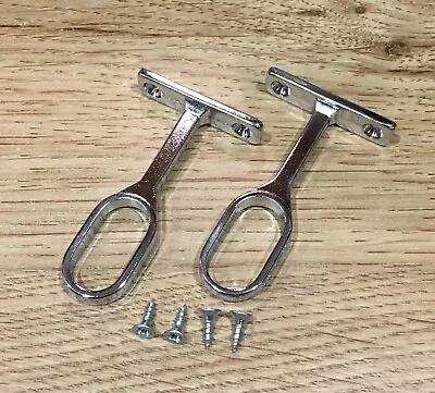 2pk Oval Wardrobe Rail Support Hanging Centre Brackets Inc FREE Screws 15 X 30mm • £4.25