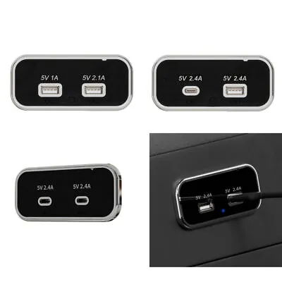 12V 24V Dual USB Ports Type C Fast Charger Socket Power Outlet Panel Caravan RV • £6.71