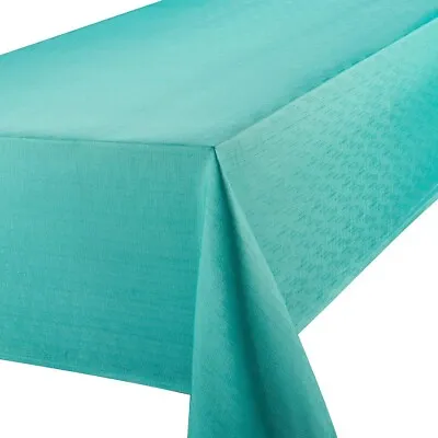 Linen Look Teal Tablecloth 52  X 70  Oblong Stylish Kitchen Table Dining Room • £16.99