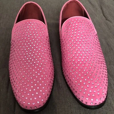 Sz 10 Men's Velvet Rhinestone Designer Dress Loafers Slip On Shoes Class - New • $24.99