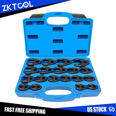 19pc Crow Foot Flare Nut Wrench Set 3/8 1/2in Drive Ratchet Extension Large Tool • $39.90