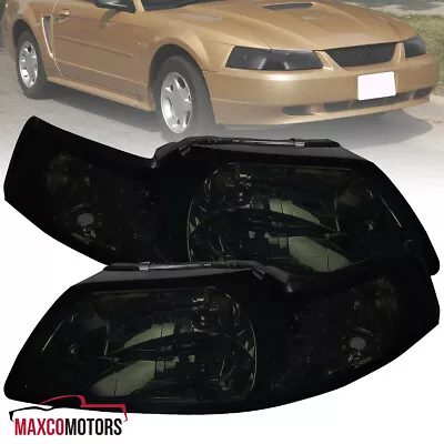 Smoke Headlights Fits 1999-2004 Ford Mustang V6 GT SVT Cobra Left+Right 99-04 • $70.49