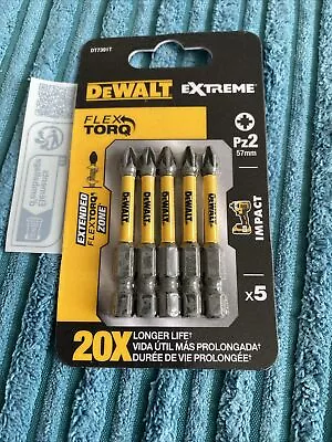 DeWALT Impact Driver PZ2 Pozi EXTREME FlexTorq 5 Bits 50mm Fit Makita Milwaukee • £5.99