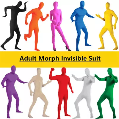 Party Costume Dress Invisible Morph Suit Adults Kids Full Body Spandex Jumpsuit • $18.33