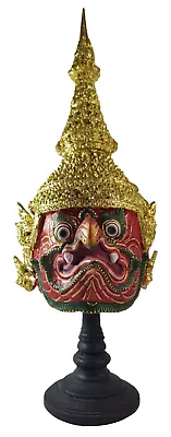 Thai Mask Khon Ramayana:Garuda Thai Amulets/Thai Crafts (1 Pc./10.5  With Base) • $99.09