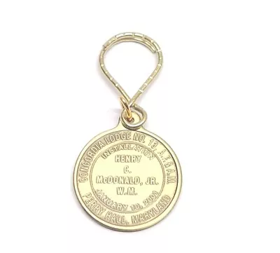 Concordia Lodge No 13 AF&AM 2001 Perry Hall MD Masonic Medal Keychain • $8