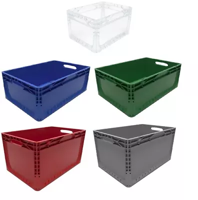 Colour Coded Euro Plastic Stacking Industrial Storage Containers Boxes Crates • £14.25