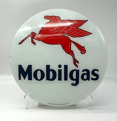 MOBILGAS Gas Pump Globe Face 13.5  - Made Of Premium Double Strength Glass! • $59