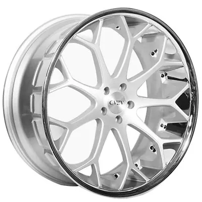 22  Staggered Azad Wheels Az99 Silver With Chrome Ss Lip Rims And Tires W/ Tpms • $3299