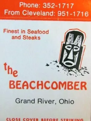 Tiki Matchbook Cover: Beachcomber Polynesian Restaurant Grand River Ohio -d24 • $4.23