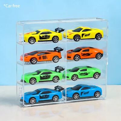 For Desktop Toy Car Display Case 8 Compartments Bedroom Storage Box Collection • £11.63