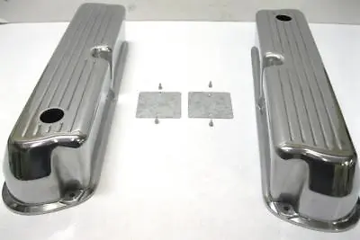 Small Block Ford 302 Tall Ball Mill Polished Aluminum Valve Covers 289 302 351W • $77.95