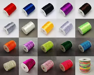  2mm Premium Rattail Satin Nylon Cord  Kumihimo Shamballa 2.5M 5M 10M B2GOF • £2.75